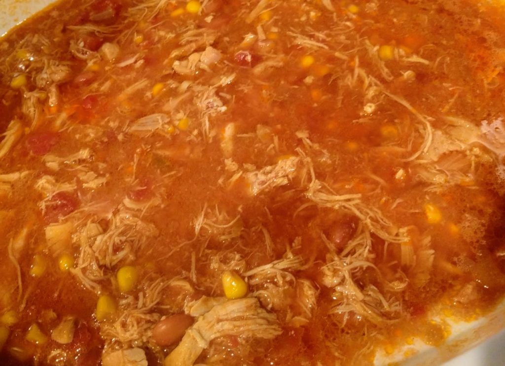 close up of chicken tortilla soup