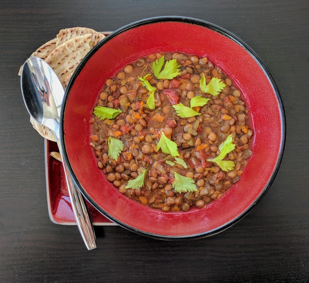 Crock Pot French Lentil Soup | thegreengiraffeeats.com