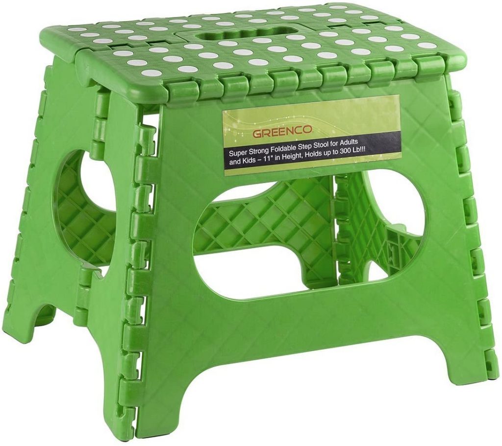 Lime green collapsible step stool